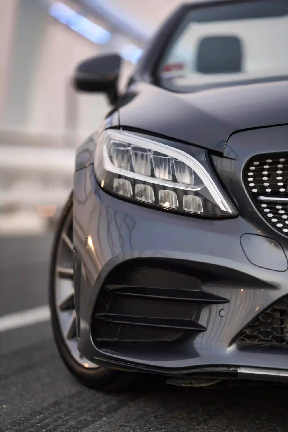 Mercedes C300 convertible 2021 Gray - Image 3